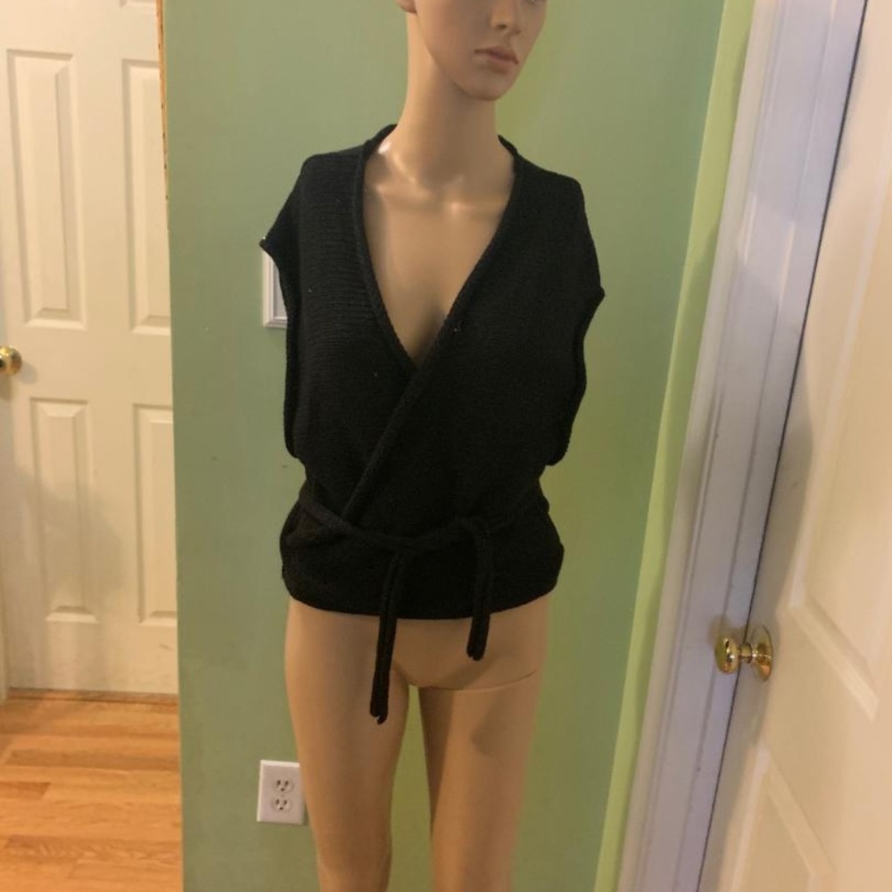 New W/ Tags Free People Cross over Sweater Black M